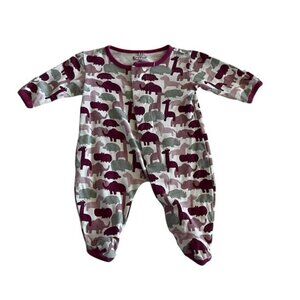 E=MC Easy Magnetic Close Animal Print Footie Size 3 Months